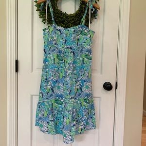 Lilly Pulitzer Linen Summer Dress with Tie Straps